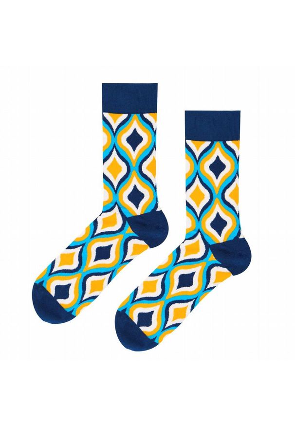His Story - Tematyczne Skarpetki Bawełniane - Kolorowe Wzory. Kolor: wielokolorowy. Materiał: elastan, bawełna, poliamid. Wzór: geometria