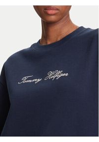 TOMMY HILFIGER - Tommy Hilfiger Bluza Script WW0WW47159 Granatowy Regular Fit. Kolor: niebieski. Materiał: bawełna #4