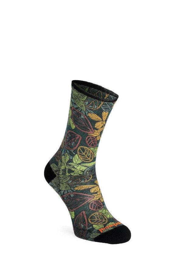 Skarpety rowerowe Smartwool Bike Zero Cushion Aloha Forest Print Crew Socks. Kolor: czarny. Wzór: nadruk