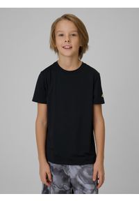 4f - 4F Koszulka sportowa szybkoschnąca chłopięca - czarna 146/152 (10-12 lat). Kolor: czarny. Sezon: lato #1