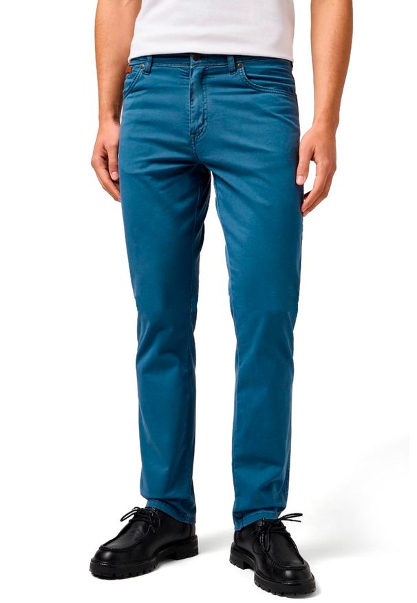 Wrangler - MESKIE SPODNIE WRANGLER TEXAS SLIM DARK DUSTY BLUE 112362471