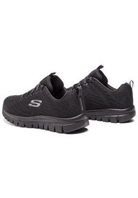 skechers - Skechers Sneakersy Get Connected 12615/BBK Czarny. Kolor: czarny. Materiał: materiał #3