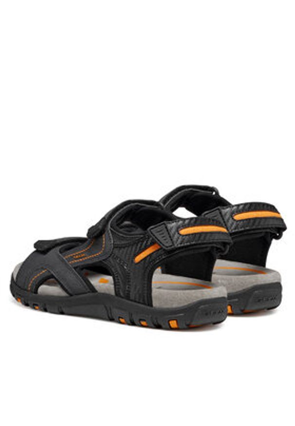 Geox Sandały U Sandal Strada U8224D 0EKBC C4367 Czarny. Kolor: czarny. Materiał: skóra