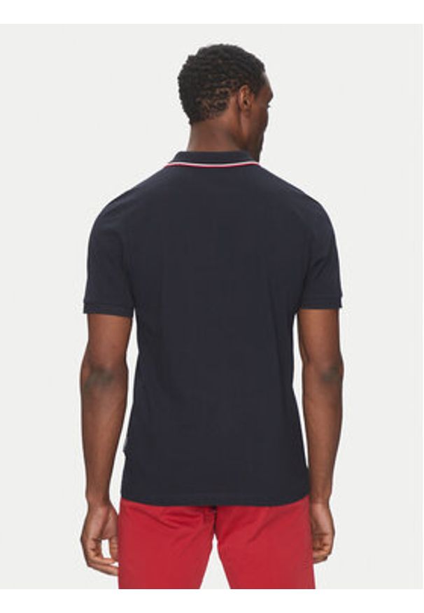 Hechter Paris Polo 74018 151902 Granatowy Regular Fit. Typ kołnierza: polo. Kolor: niebieski. Materiał: bawełna