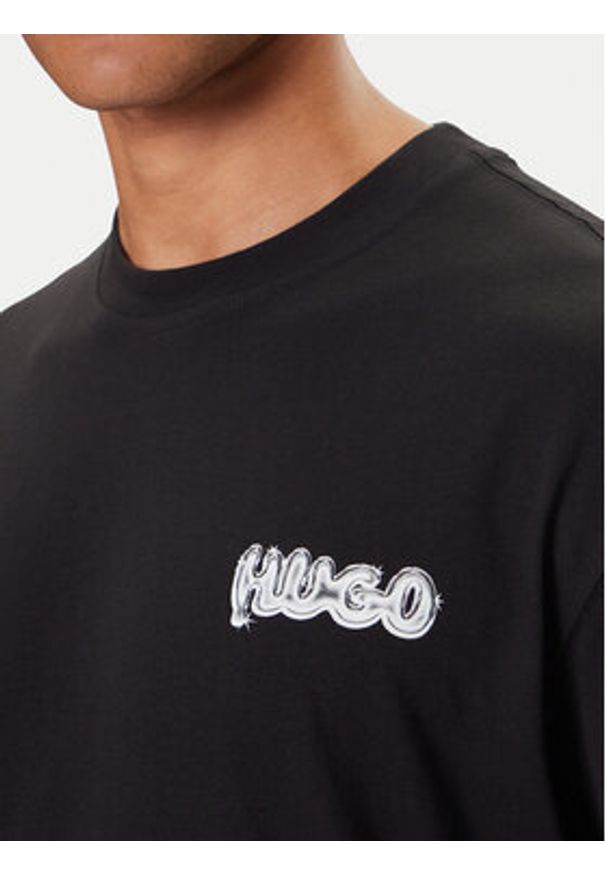 Hugo - HUGO T-Shirt Nyrotee 50549769 Czarny Loose Fit. Kolor: czarny. Materiał: bawełna