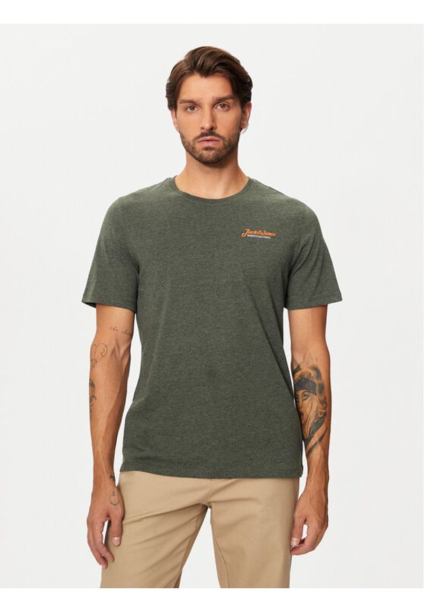Jack & Jones - Jack&Jones T-Shirt Erik 12257603 Zielony Relaxed Fit. Kolor: zielony. Materiał: syntetyk, bawełna