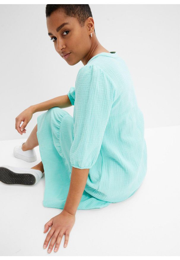 bonprix - Sukienka muślinowa. Kolor: zielony