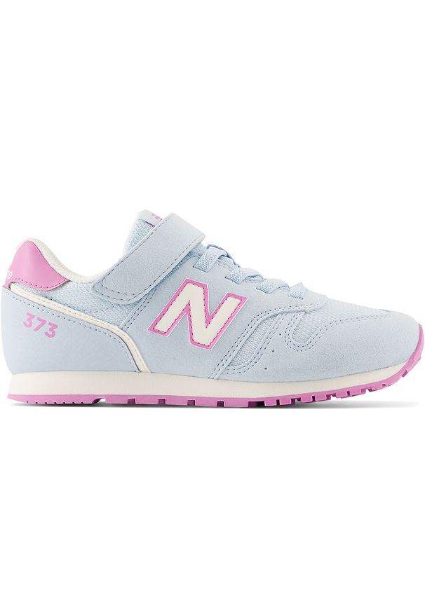 Buty dziecięce New Balance YV373XT2 – niebieskie. Okazja: na uczelnię, na co dzień. Zapięcie: rzepy. Kolor: niebieski. Materiał: guma, materiał, syntetyk. Szerokość cholewki: normalna. Model: New Balance 373. Sport: turystyka piesza