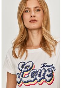 Love Moschino T-shirt kolor biały. Okazja: na co dzień. Kolor: biały. Wzór: nadruk. Styl: casual #4