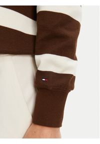 TOMMY HILFIGER - Tommy Hilfiger Bluza Script WW0WW45743 Brązowy Regular Fit. Kolor: brązowy. Materiał: bawełna #5