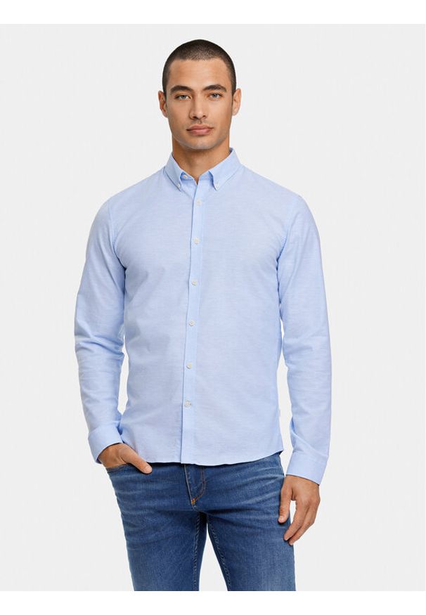 Lindbergh Koszula 30-203174 Błękitny Slim Fit. Kolor: niebieski. Materiał: bawełna