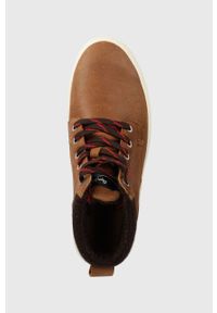Pepe Jeans sneakersy skórzane YOGI BOOT kolor brązowy PMS30998. Nosek buta: okrągły. Zapięcie: sznurówki. Kolor: brązowy. Materiał: skóra #3