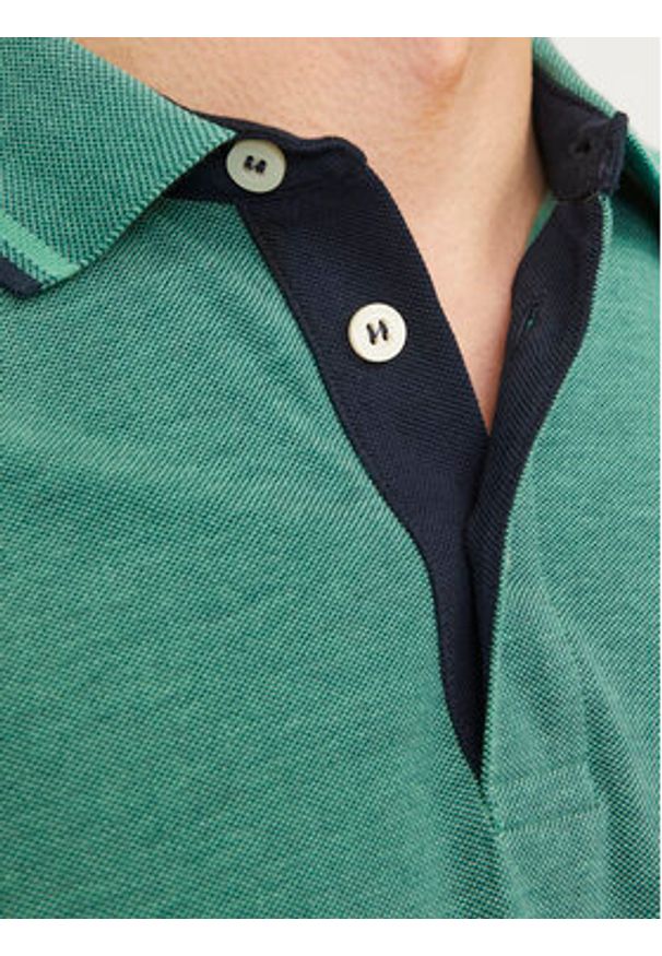 Jack & Jones Polo Paulos 12136668 Zielony Slim Fit. Typ kołnierza: polo. Kolor: zielony. Materiał: bawełna