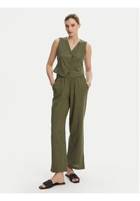 Vero Moda Kamizelka Caia 10333795 Zielony Regular Fit. Kolor: zielony. Materiał: bawełna
