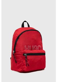 Hugo Plecak 50452695 damski kolor czerwony duży z nadrukiem. Kolor: czerwony. Materiał: poliester. Wzór: nadruk #4