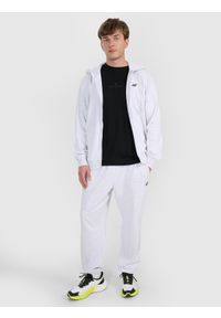 4f - 4F Bluza dresowa rozpinana z kapturem męska - szara 3XL. Okazja: na co dzień. Typ kołnierza: kaptur. Kolor: szary. Materiał: dresówka. Wzór: gładki, ze splotem. Styl: casual, sportowy