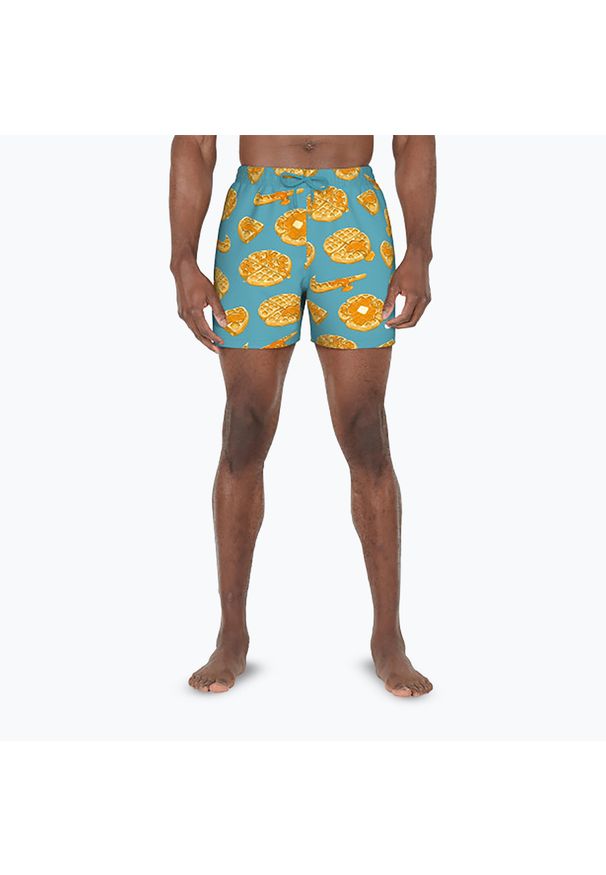 Szorty kąpielowe męskie Nike Multi Print 5" Volley. Kolor: niebieski. Wzór: nadruk