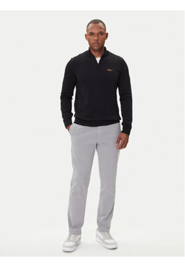 Aeronautica Militare Sweter 252MA1578UL00506 Czarny Regular Fit. Kolor: czarny. Materiał: bawełna