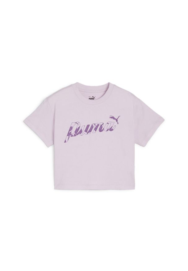 Dziewczęcy crop top Puma Blossom ESS+. Kolor: fioletowy