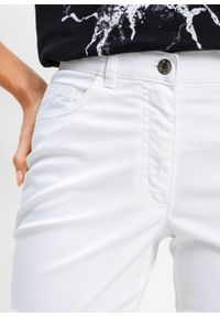 Spodnie ze stretchem bonprix biały. Kolor: biały. Materiał: bawełna #2