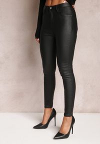Renee - Czarne Spodnie Skinny z Ekoskóry Zejomi. Stan: podwyższony. Kolor: czarny. Materiał: skóra ekologiczna #5