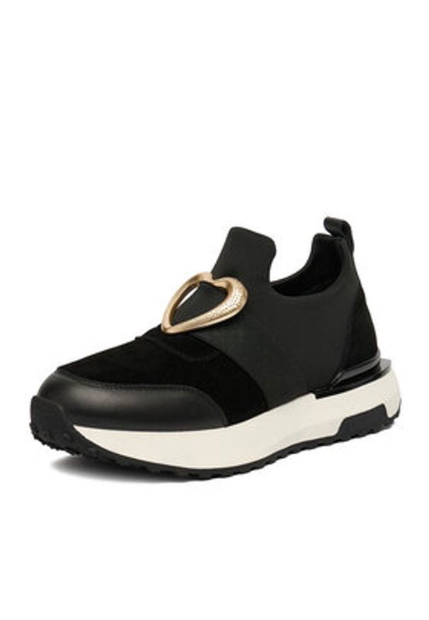 Eva Minge Sneakersy EO-HOLLY-022-1-A10 Czarny. Kolor: czarny. Materiał: materiał