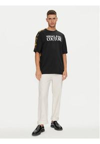Versace Jeans Couture T-Shirt 76GAH613 Czarny Regular Fit. Kolor: czarny. Materiał: bawełna #4