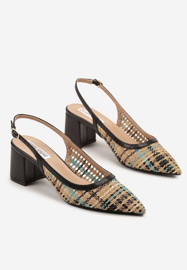 Born2be - Czarne Sandały na Obcasie Bez Pięty z Szydełkowym Wzorem Noviraell. Okazja: na co dzień, na spacer. Zapięcie: sprzączka. Kolor: czarny. Sezon: lato. Obcas: na obcasie. Styl: casual, elegancki. Wysokość obcasa: średni