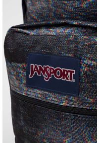JanSport - Jansport plecak kolor czarny duży wzorzysty. Kolor: czarny. Materiał: włókno, materiał #6