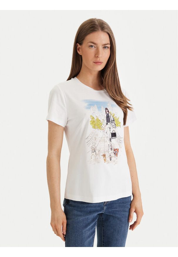 DKNY T-Shirt Central Park Conversational P61M0WNA Biały Regular Fit. Kolor: biały. Materiał: bawełna