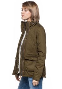 Lee - DAMSKA KURTKA ZIMOWA LEE FIELD JACKET L56WVTMP DARK OLIVE. Materiał: futro. Sezon: zima #4