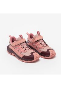 quechua - Buty turystyczne dla dzieci Crossrock. Wysokość cholewki: przed kostkę. Kolor: wielokolorowy, różowy, fioletowy. Materiał: kauczuk. Szerokość cholewki: normalna. Sport: wspinaczka