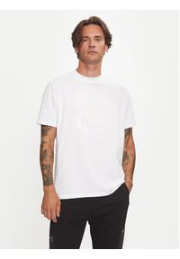 Karl Lagerfeld - KARL LAGERFELD T-Shirt 755059 544221 Biały Regular Fit. Typ kołnierza: dekolt w karo. Kolor: biały. Materiał: bawełna