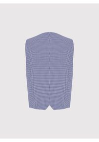 Pako Lorente - PAKO LORENTE - Granatowa dwurzędowa kamizelka w drobną kratę. Okazja: na co dzień. Kolor: niebieski. Materiał: poliester, wiskoza. Wzór: kratka. Styl: casual #2