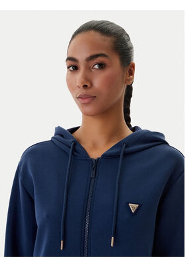 Guess Bluza V4YQ06 KCAY2 Granatowy Regular Fit. Kolor: niebieski. Materiał: syntetyk