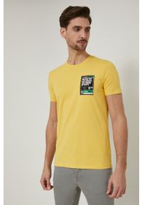 medicine - Medicine t-shirt męski kolor żółty z nadrukiem. Kolor: żółty. Wzór: nadruk