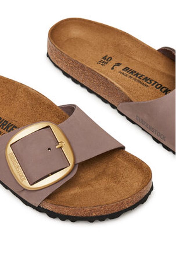 Birkenstock Klapki Madrid Big Buckle 1030517 Różowy. Kolor: różowy. Materiał: nubuk, skóra