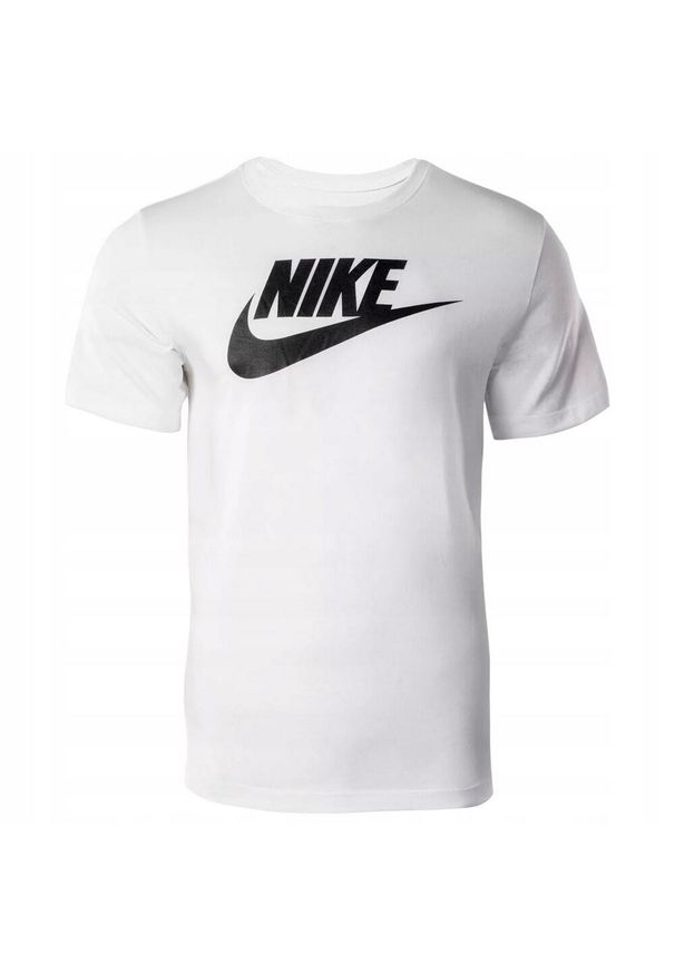 Nike - T-shirt Męski Ikona Futura. Kolor: biały. Sport: turystyka piesza