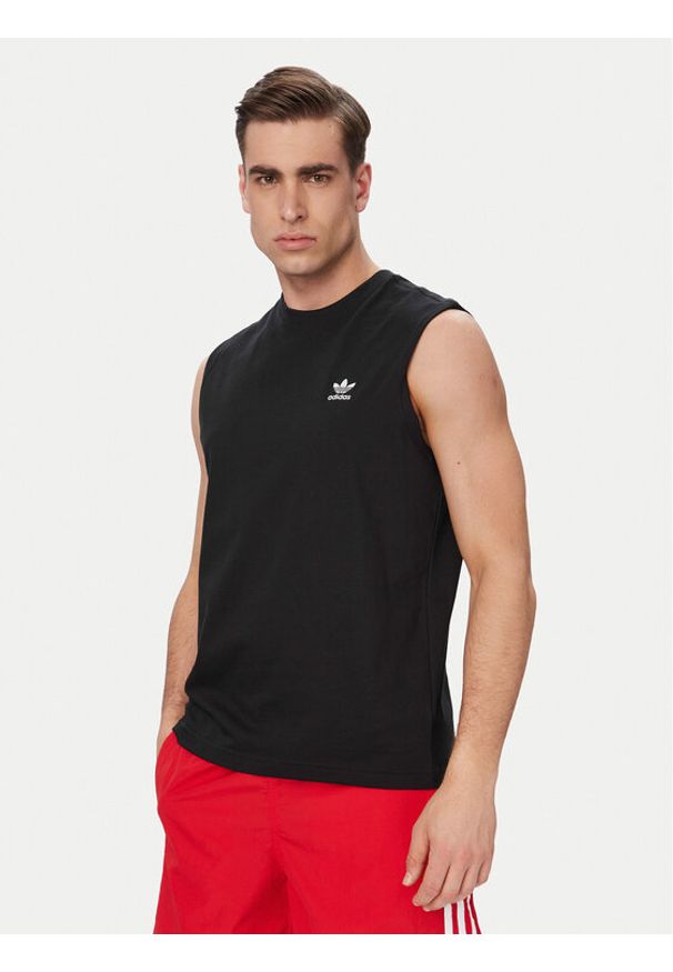 Adidas - adidas Tank top Trefoil Essentials KD0691 Czarny Regular Fit. Kolor: czarny. Materiał: bawełna