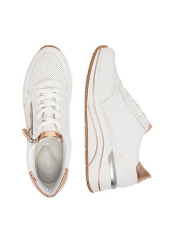 Remonte Sneakersy D0T04-80 Biały. Kolor: biały. Materiał: syntetyk, skóra