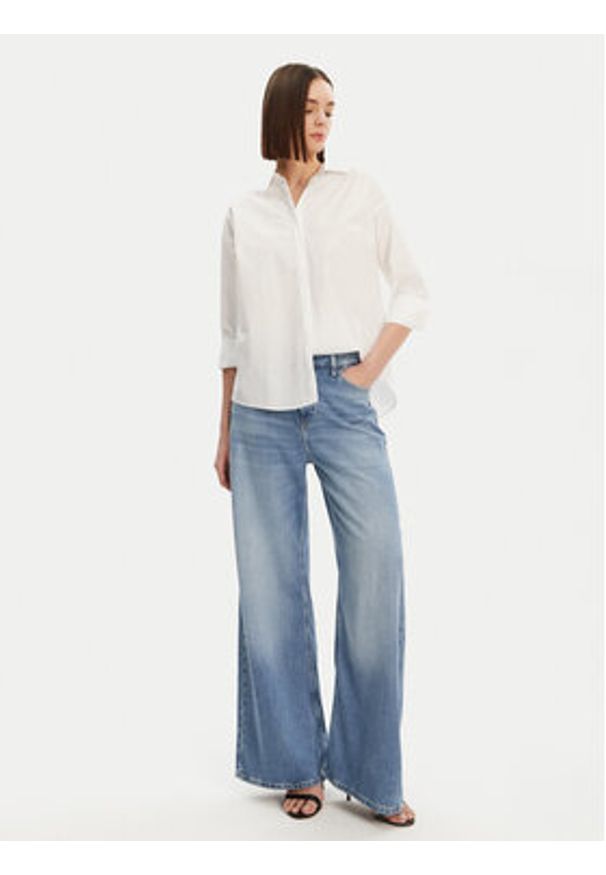 Guess Koszula W5GH42 WGWS0 Biały Comfort Fit. Kolor: biały. Materiał: bawełna