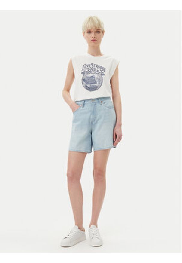 Levi's® Top Graphic 001MW-0000 Biały Standard Fit. Kolor: biały. Materiał: bawełna