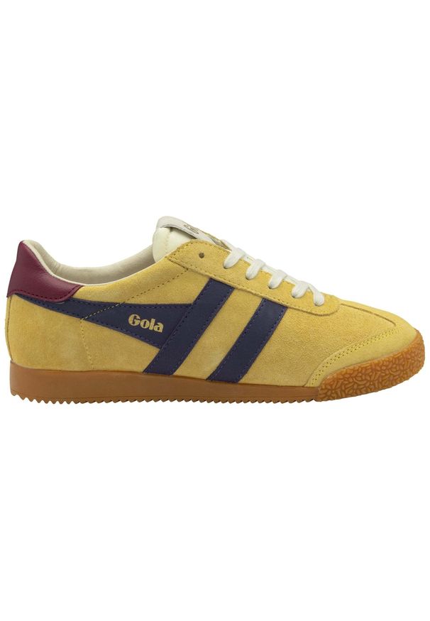 Sneakersy damskie Gola Elan. Okazja: na co dzień. Kolor: żółty. Materiał: tkanina, guma, skóra, zamsz. Sport: turystyka piesza