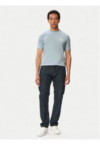 Karl Lagerfeld - KARL LAGERFELD T-Shirt 755781 563235 Niebieski jasny Regular Fit. Typ kołnierza: dekolt w karo. Kolor: niebieski. Materiał: bawełna #5