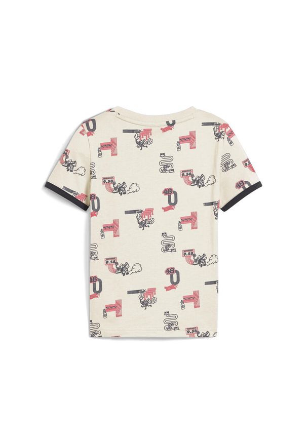 Puma - Dziecięca koszulka Little Runners PUMA. Kolor: beżowy, biały, wielokolorowy. Sport: joga i pilates