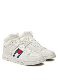 Tommy Jeans Sneakersy The Brooklyn Mix Mat Mid EM0EM01458 Biały. Kolor: biały. Materiał: skóra