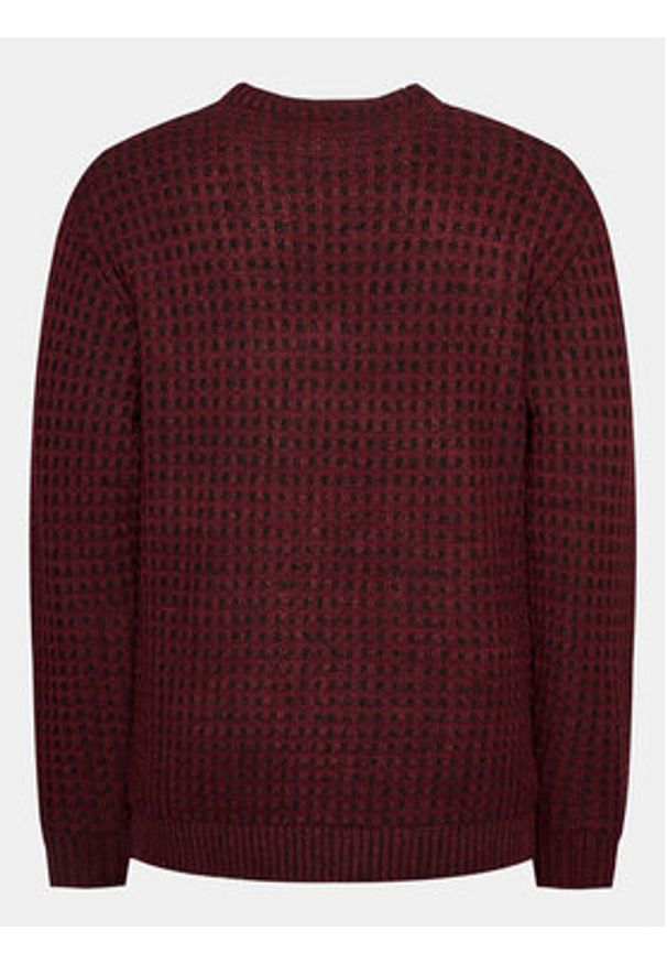 Redefined Rebel Sweter 222048 Bordowy Regular Fit. Kolor: czerwony. Materiał: bawełna