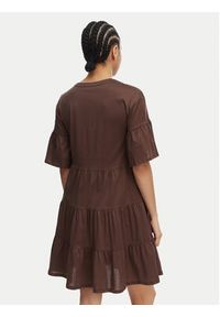 Weekend Max Mara Sukienka codzienna Saggina 2615621042 Brązowy ciemny Regular Fit. Okazja: na co dzień. Kolor: brązowy. Materiał: bawełna. Typ sukienki: proste. Styl: casual #4