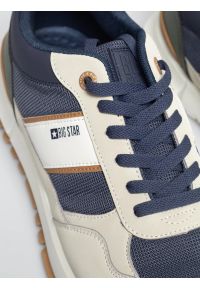Big-Star - Sneakersy męskie granatowe TT174197 403. Okazja: na co dzień. Nosek buta: okrągły. Zapięcie: sznurówki. Kolor: niebieski. Materiał: materiał, syntetyk, jeans. Wzór: aplikacja #5