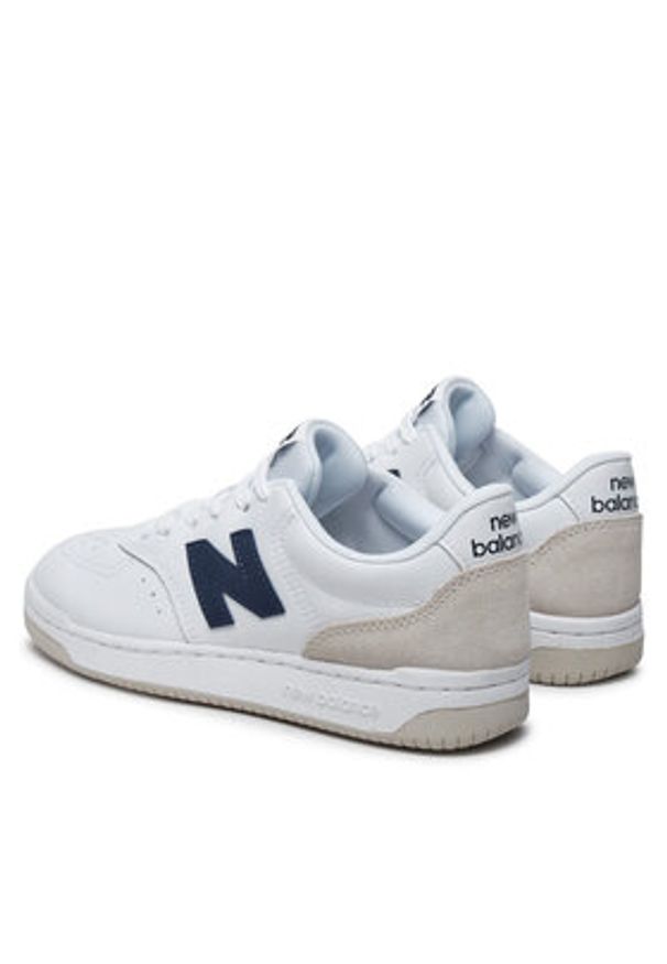 New Balance Sneakersy BB80GRN Biały. Kolor: biały. Materiał: skóra